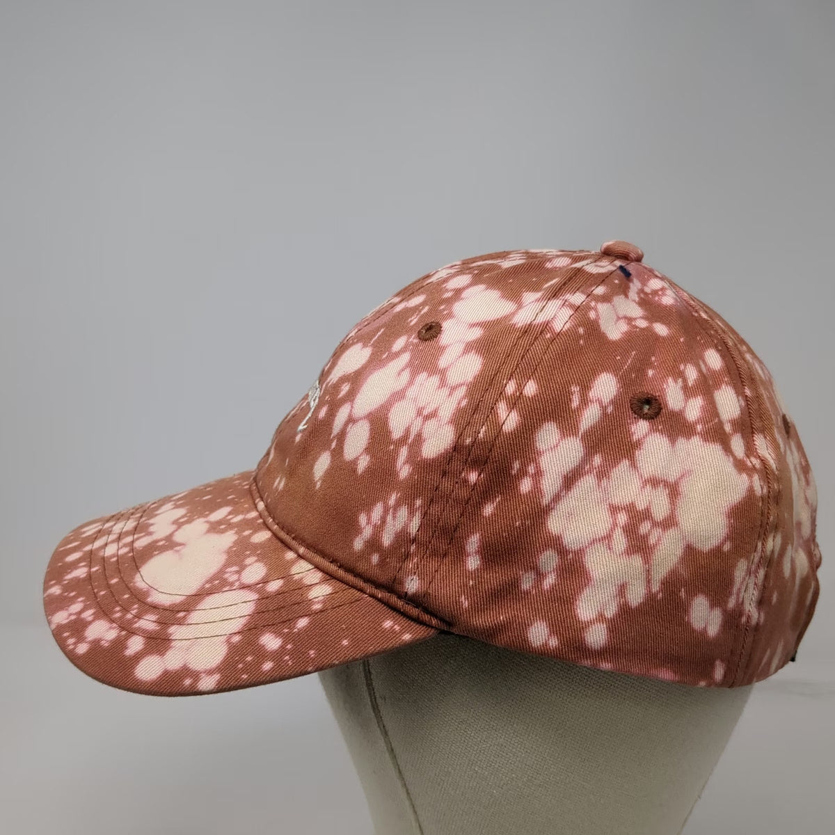 Carbon Elements Baseball Cap Brown One Size Hustle Bleached Acid Wash Cotton Hat