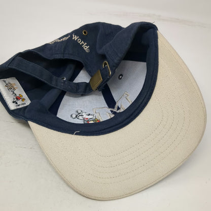 Walt Disney World Baseball Cap Blue One Size Mickey Mouse M Logo Slideback Hat
