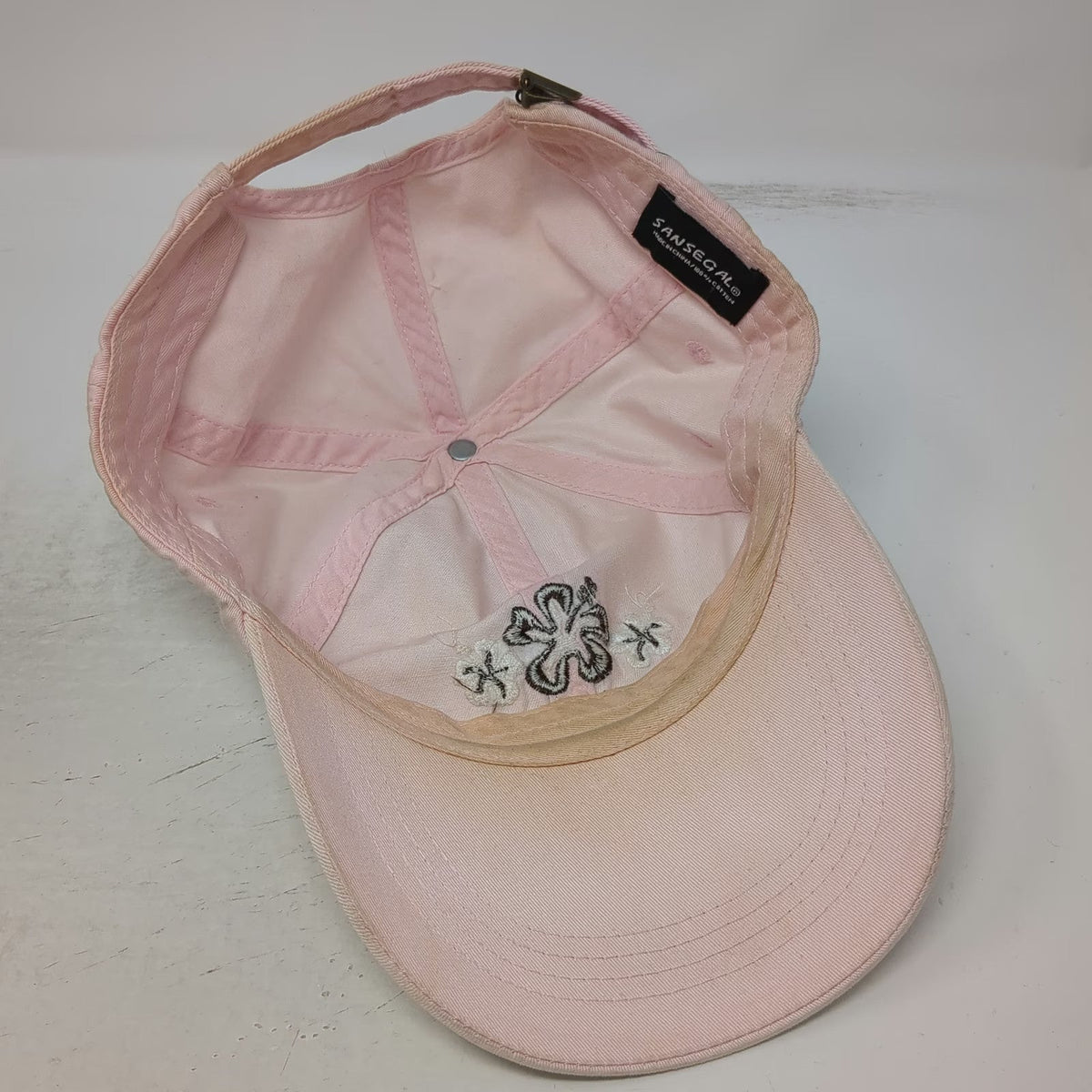 Sansegal Baseball Cap Pink One Size Maui Hibiscus Flower Slideback Hat Cotton