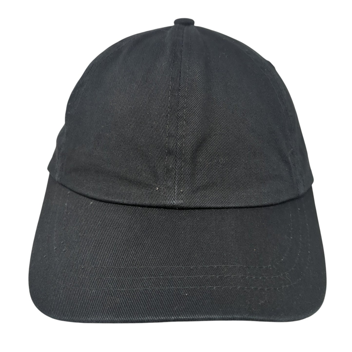 Unbranded Strapback Hat Black One Size Adjustable Lightweight 6 Panel Blank