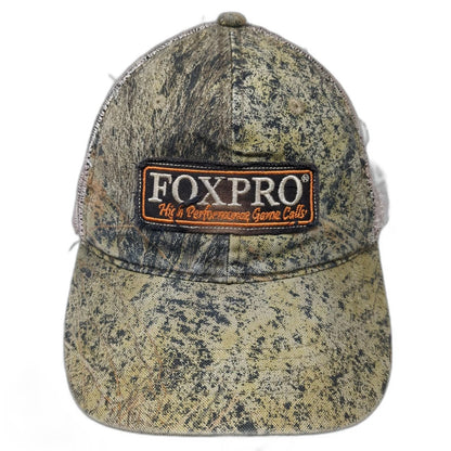 FOXPRO Baseball Cap Green One Size Camo Mesh Strapback Hunting Game Calls Hat