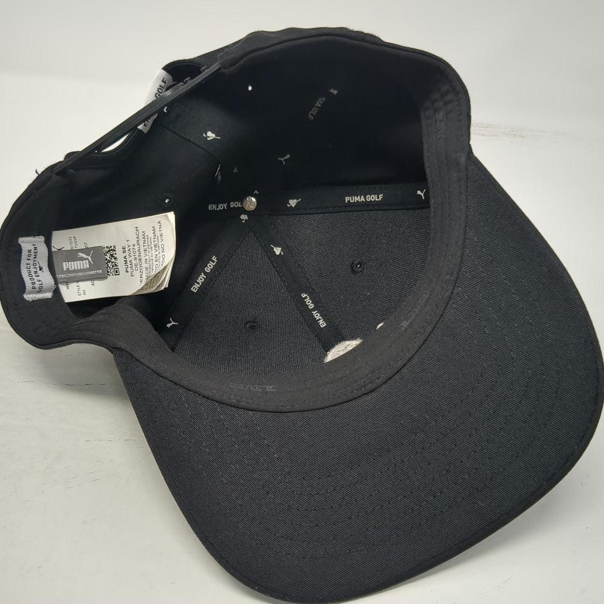 Puma Snapback Black One Size Hat Snowman Embroidery Performance Enjoy Golf Brim