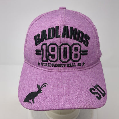 Badlands 1908 South Dakota Strapback Hat Purple One Size Adjustable