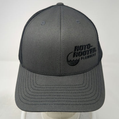 Richardson Trucker Hat Gray Black One Size Roto-Rooter Plumbers Snapback Mesh