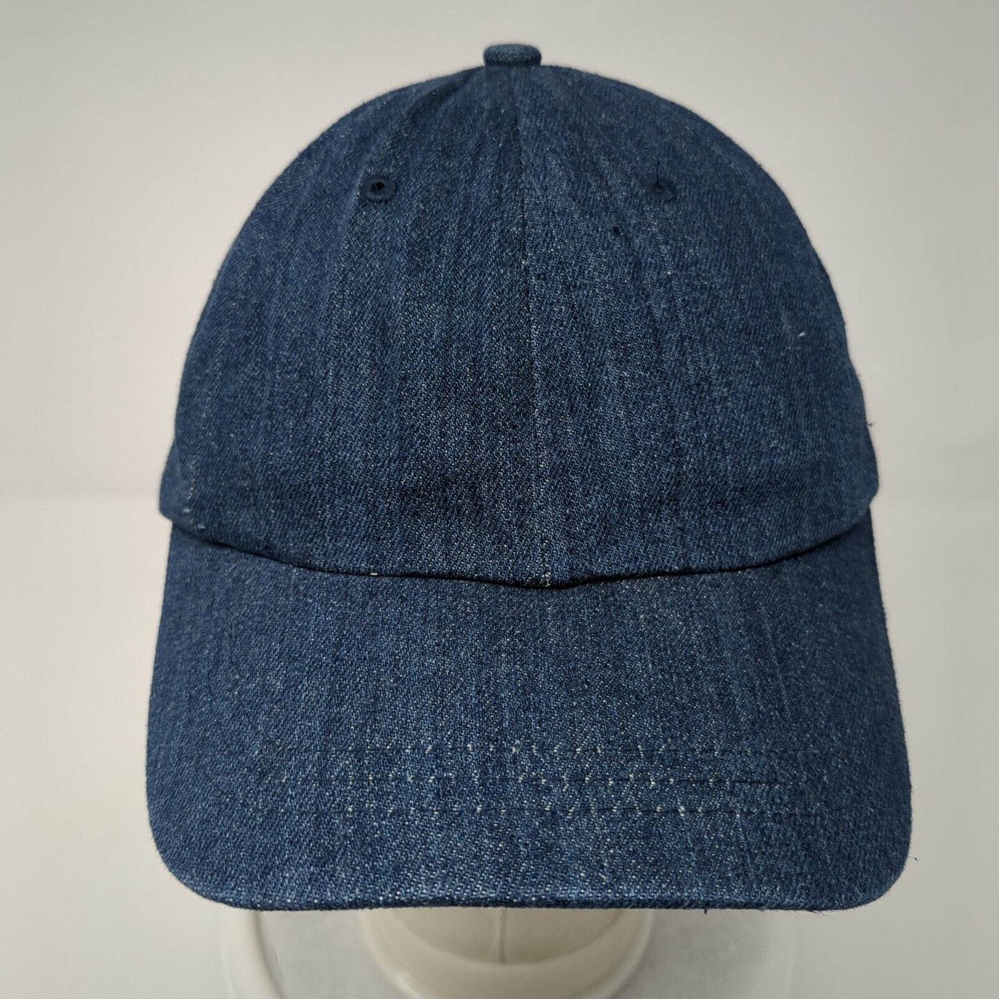 Unbranded Strapback Hat Blue One Size Adjustable Vented Holes 6 Panel Blank