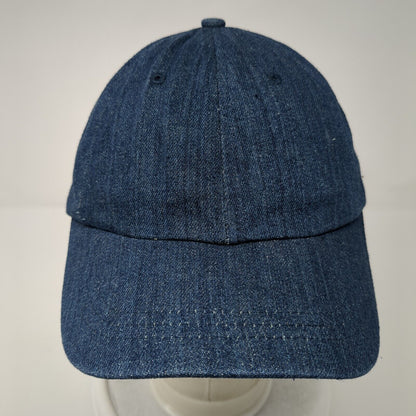 Unbranded Strapback Hat Blue One Size Adjustable Vented Holes 6 Panel Blank