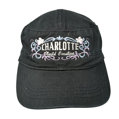 Charlotte North Carolina Strapback Cadet Army Hat Black One Size Solid