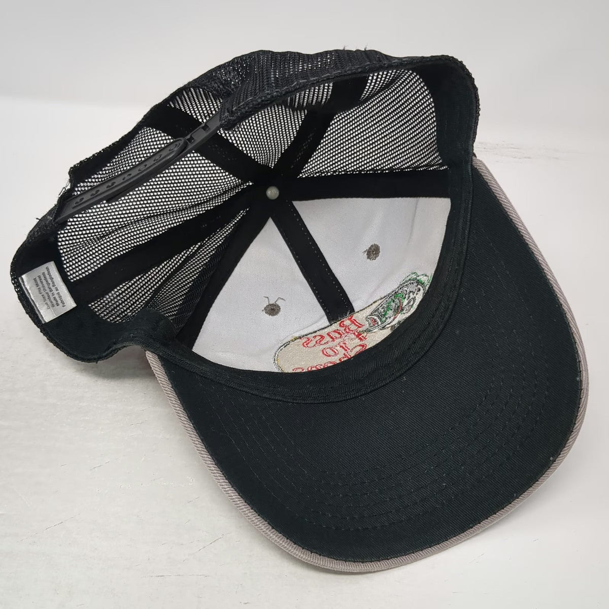 Bass Pro Shops Trucker Hat Gray Black One Size Mesh Snapback Embroidered Fishing