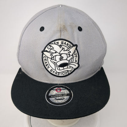Crash Bandicoot Snapback Hat Gray One Size Adjustable Embroidered Num Skull