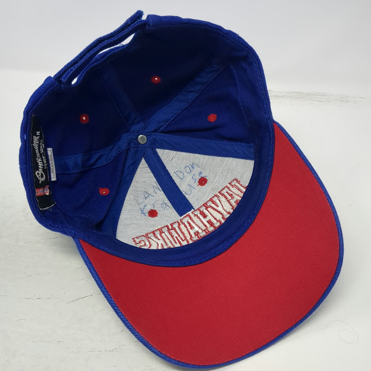 Captivating Headgear Kansas Jayhawks NCAA Hat Blue Red White One Size Strapback