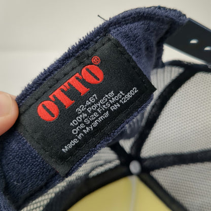 OTTO Trucker Hat Blue One Size Signed Margo Cilker Valley Heart's Delight Mesh
