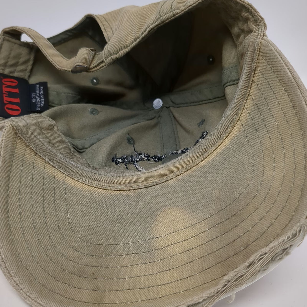 Otto Baseball Cap Beige One Size Slideback Gem State Fly Fishers Idaho Hat