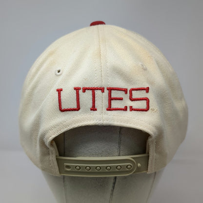 Utah Utes NCAA Adidas Snapback Hat Beige Red One Size College Vault Flat Brim