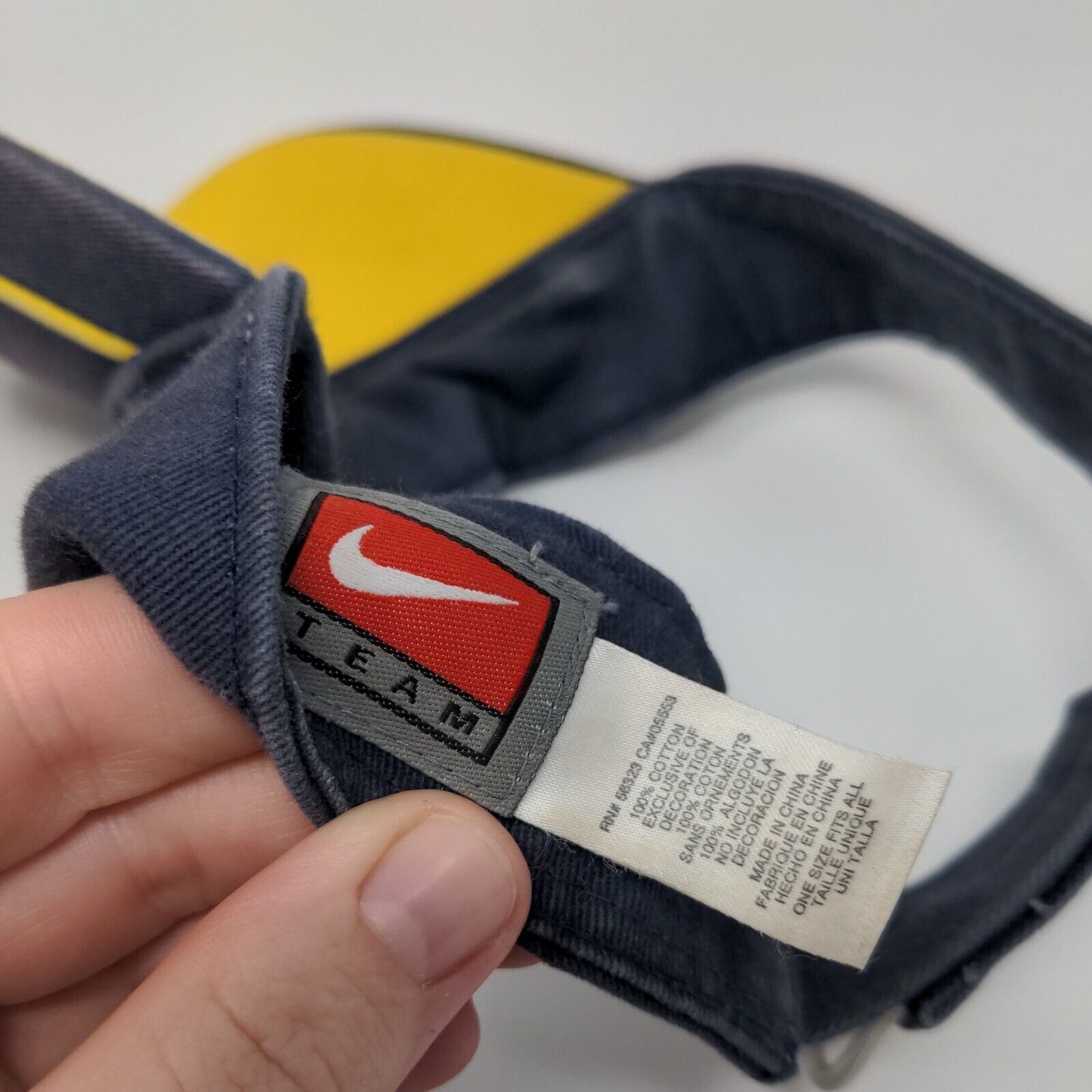 Michigan Wolverines Strapback Sun Visor Hat Blue OSFA Nike Team NCAA