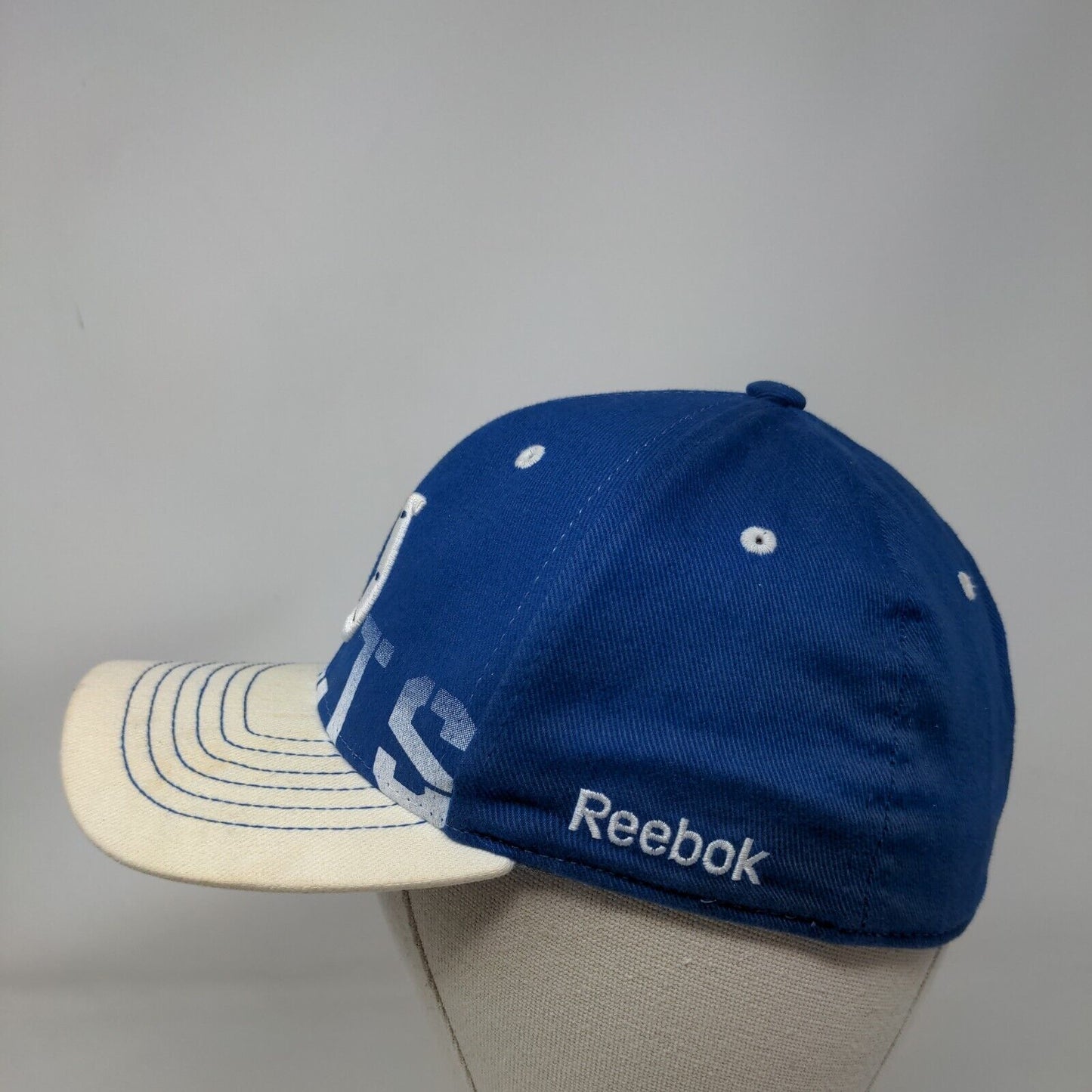 NFL Onfield Reebok Indianapolis Colts Fitted Hat Blue White Embroidered Logo