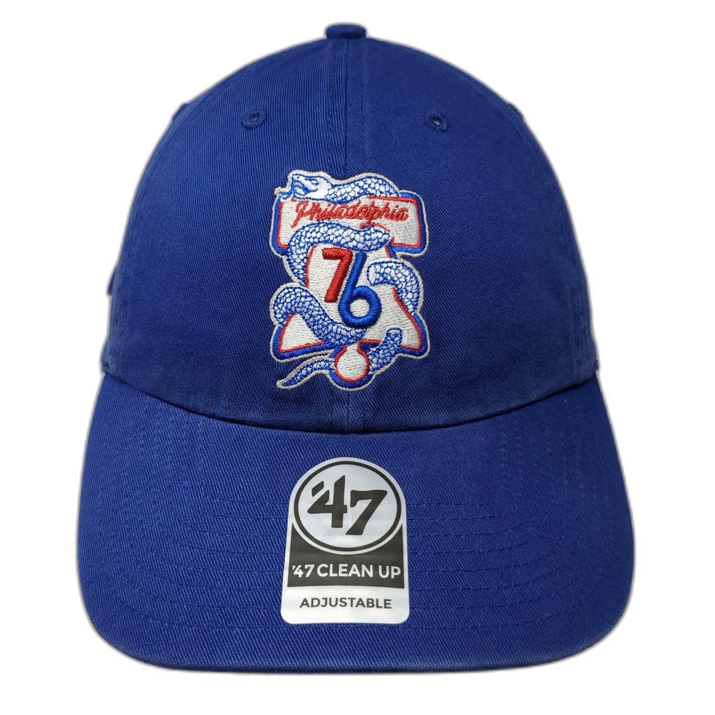 Philadelphia 76ers NBA '47 Blue One Size Cap Snake Logo Slideback Curved Hat