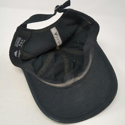Adidas Baseball Cap Black One Size Embroidered Logo Slideback Aeroready Hat