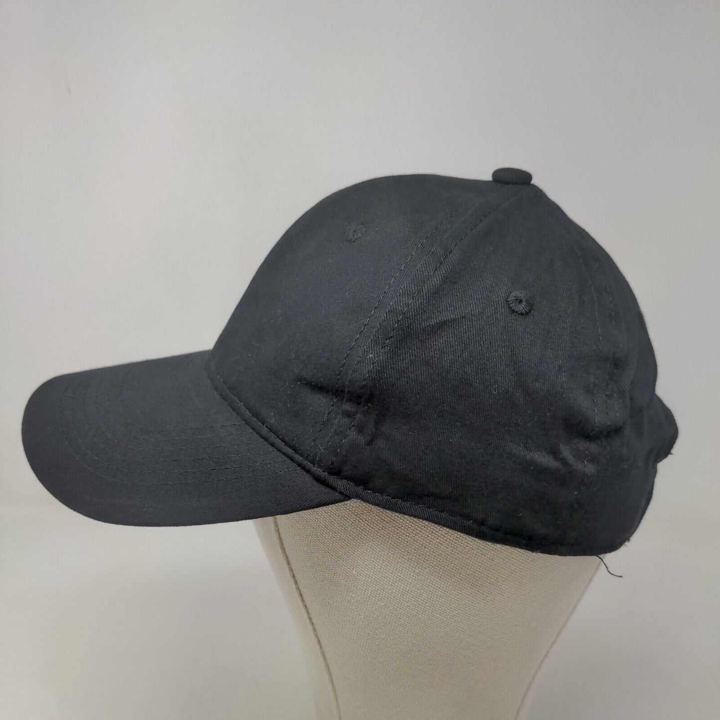 George Men's Strapback Hat Black Size OS Blank Adjustable Vent Holes