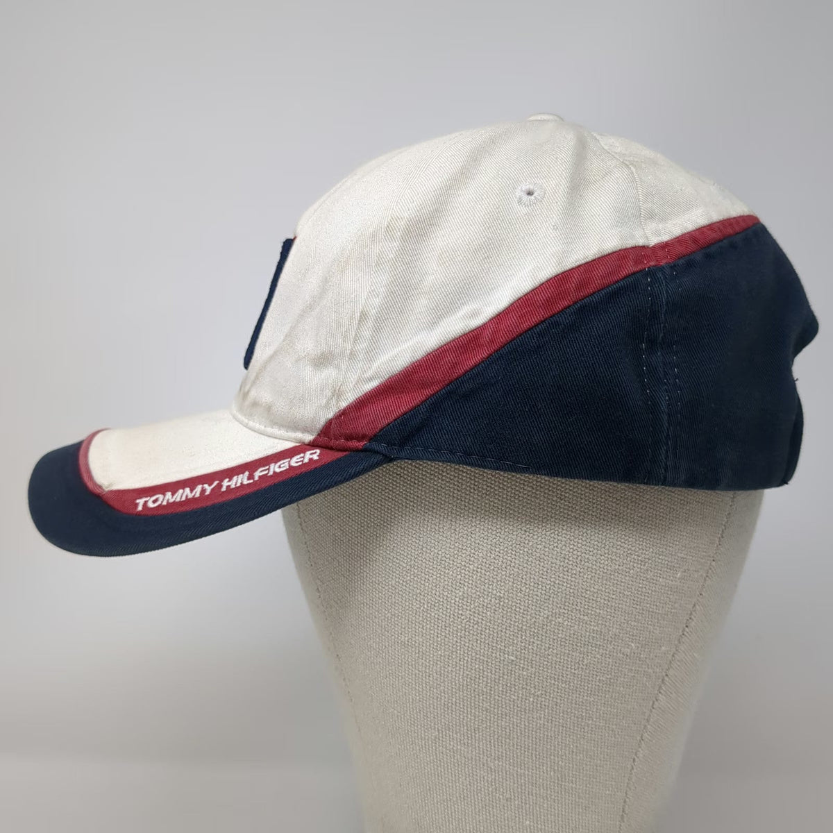 Tommy Hilfiger Baseball Cap White Blue Red One Size Colorblock Embroidered Hat