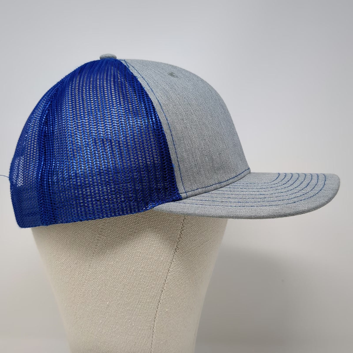 Richardson Trucker Hat Gray Blue One Size USABlueBook Style 112 Mesh Snapback