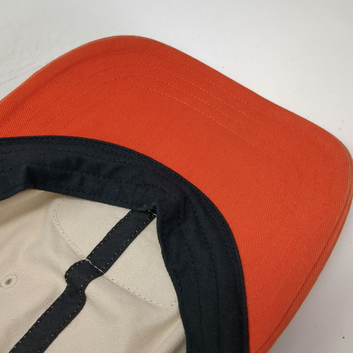 Richardson Trucker Hat Beige Black Orange One Size Universal Athletic Patch