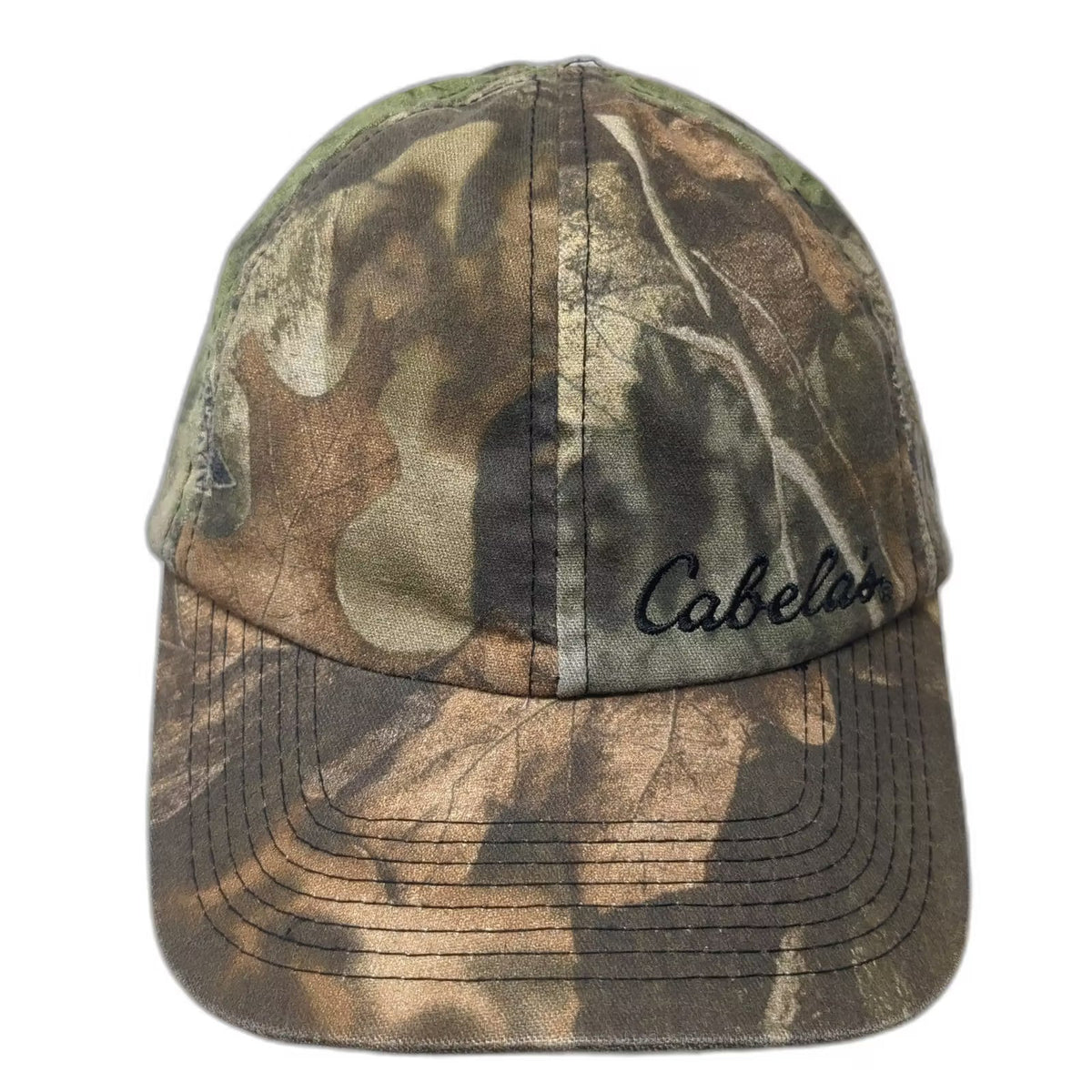 Cabela's Baseball Cap Brown Green Camo Gore-Tex Strapback Hat OS Vintage