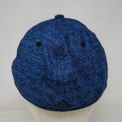 Adidas 3 Stripes Fitted Hat Blue Large/XL Embroidered Vent Holes 6 Panel