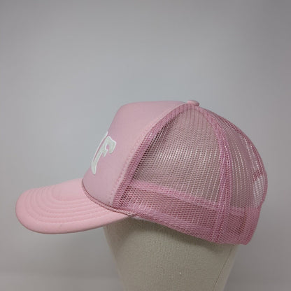 SMF Snapback Trucker Hat Pink One Size Adjustable Mesh Back Otto Polyester