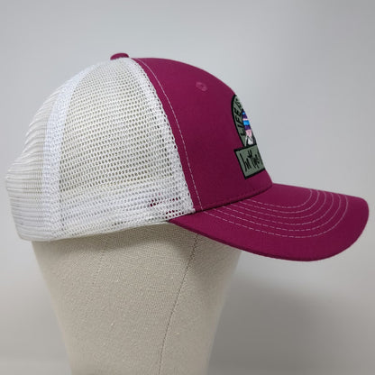 Arcadian Outfitters Pink Trucker Hat One Size Life Is Better Mountains Snapback