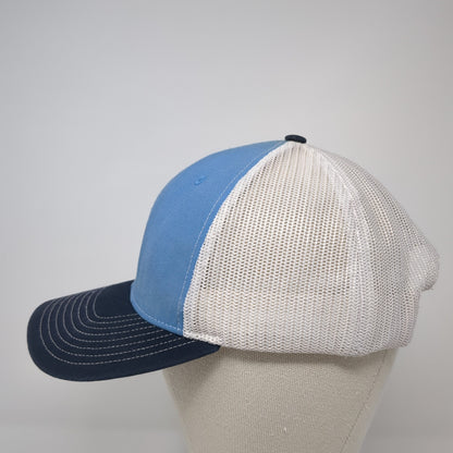 Richardson Snapback Mesh Back Trucker Hat Blue One Size Colorblock Blank