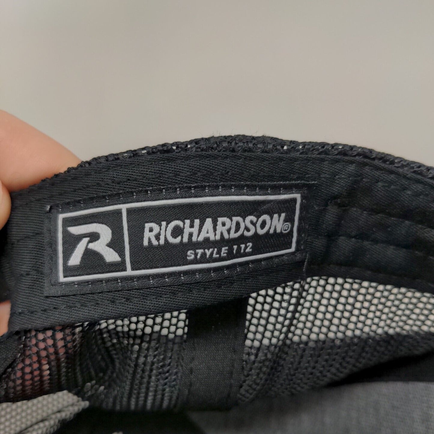 Richardson Snapback Mesh Back Trucker Hat Gray One Size Logo Patch