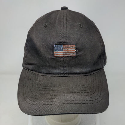American Flag Slideback Hat Black OSFM Embroidered Adjustable Otto
