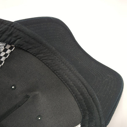 No Boundaries Snapback Trucker Hat Black One Size Adjustable Mesh Back Check