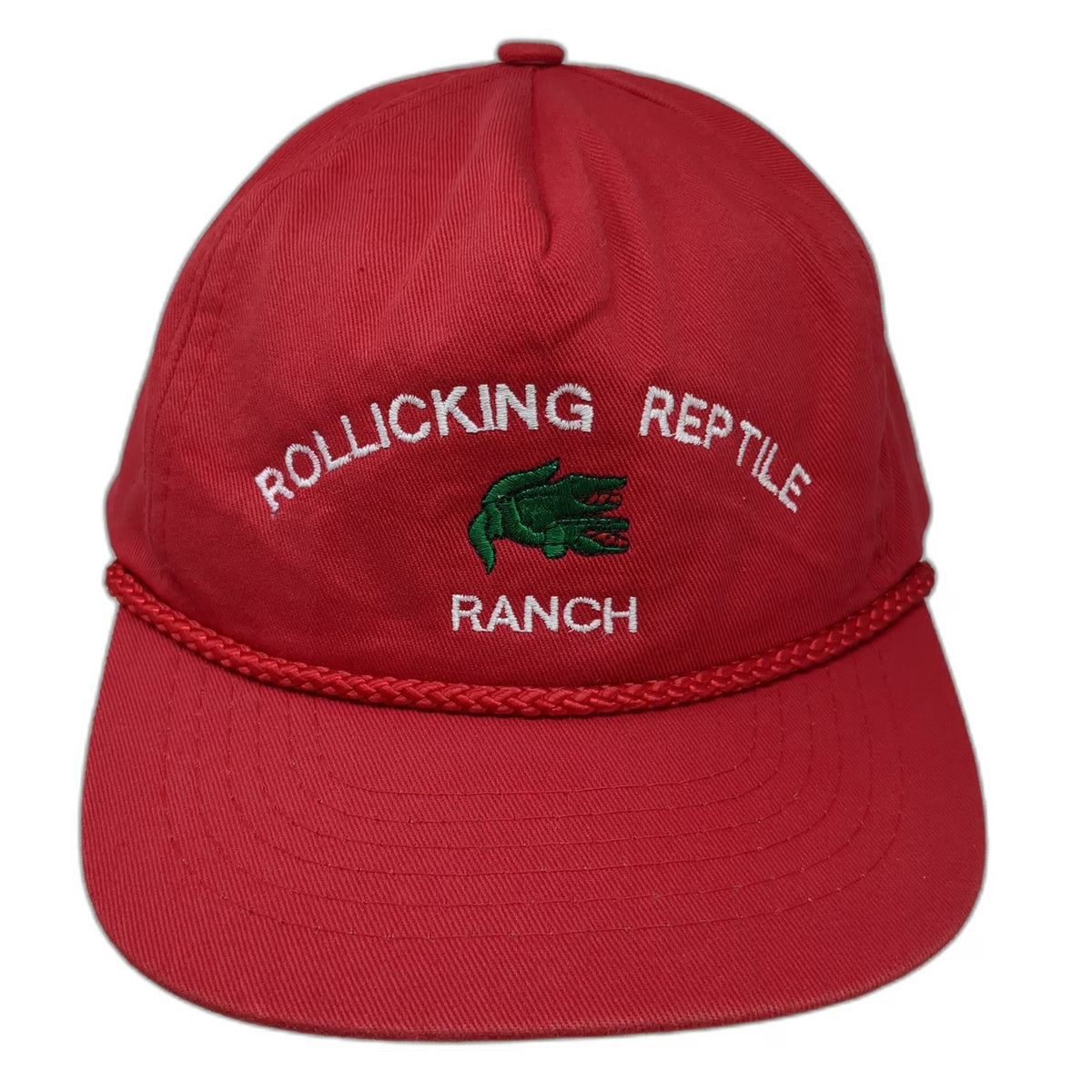 Ama Pro Trucker Red OS Rope Brim Snapback Rollicking Reptile Ranch Cotton Hat