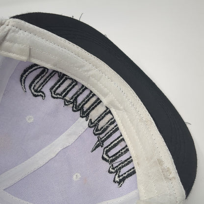 Compton Snapback Hat White One Size Adjustable Embroidered Colorblock