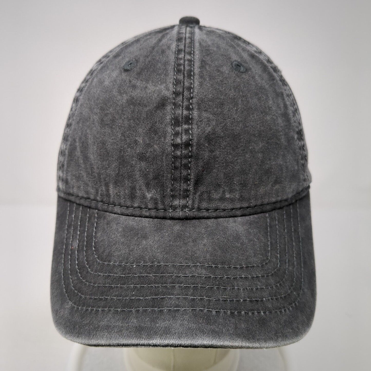 Unbranded Slideback Hat Black OS Adjustable Vented Holes 6 Panel Blank Cotton
