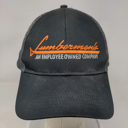 LumberMen's Mesh Back Snapback Trucker Hat Black Embroidered Logo