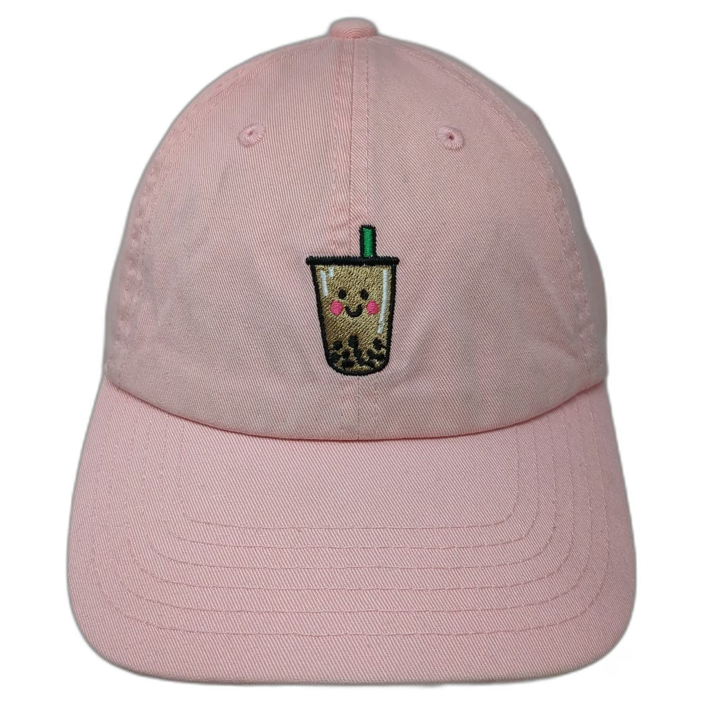 USA Premium Headwear Baseball Cap Pink One Size Boba Tea Cotton Hat Slideback