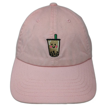 USA Premium Headwear Baseball Cap Pink One Size Boba Tea Cotton Hat Slideback