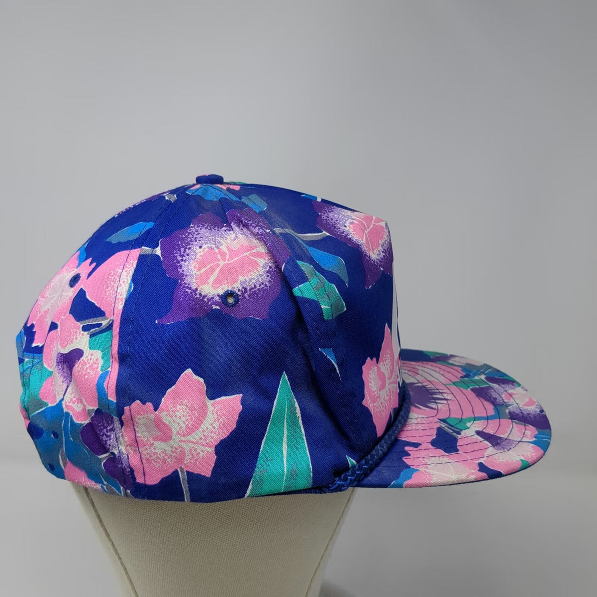 Nissin 5 Panel Blue Floral Albertsons Logo Rope Snapback Hat One Size Grocery