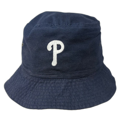Philadelphia Phillies Reversible Bucket Hat Blue Beige One Size Embroidered P