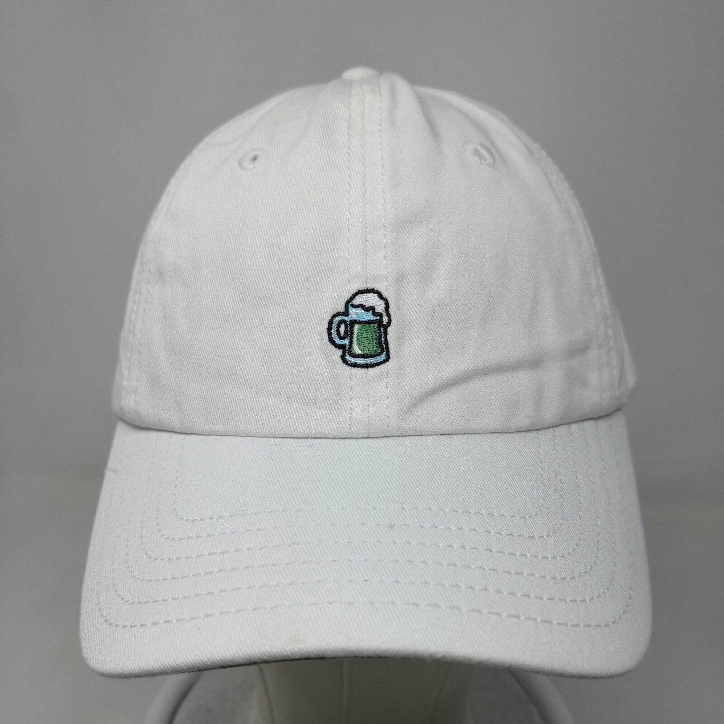 Vineyard Vines Men's Slideback Hat White Embroidered Beer Mug Logo Cotton