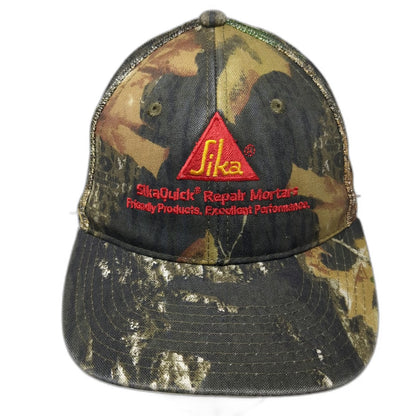 Port Authority Baseball Cap Green Brown Camo OSFM Sika Repair Mortars Mesh Hat