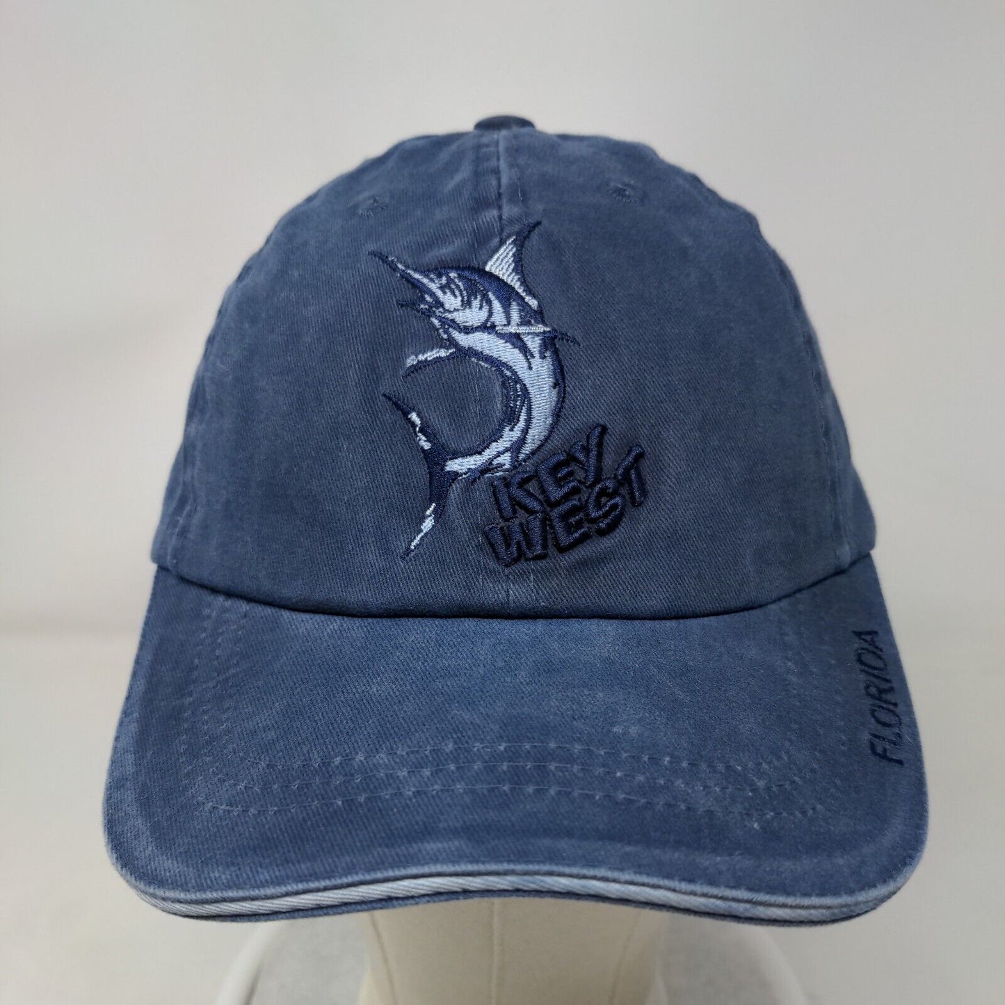 Key West Florida Slideback Hat Blue One Size Embroidered Adjustable