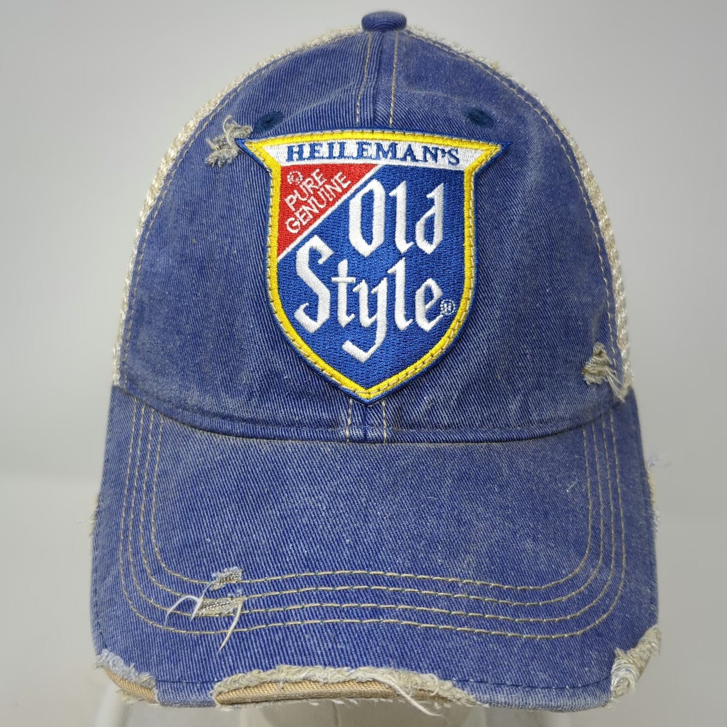 Headmost Heileman Old Style Beer Blue One Size Trucker Hat Mesh Snapback Logo