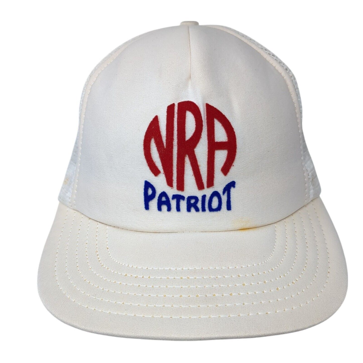 NRA Patriot Snapback Trucker Hat Cream One Size Adjustable Embroidered 6 Panel
