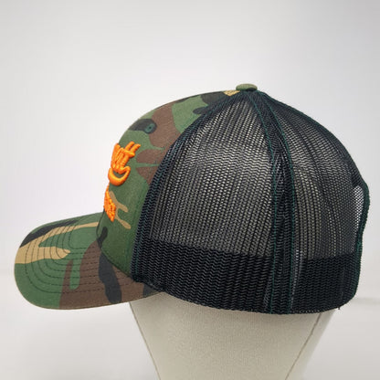 Richardson Trucker Hat Green OSFM Woodland Camo Orange Blewett Brewing Snapback