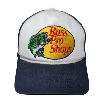 Bass Pro Shops Snapback Trucker Hat Blue OSFM Embroidered Gone Fishing Mesh Back