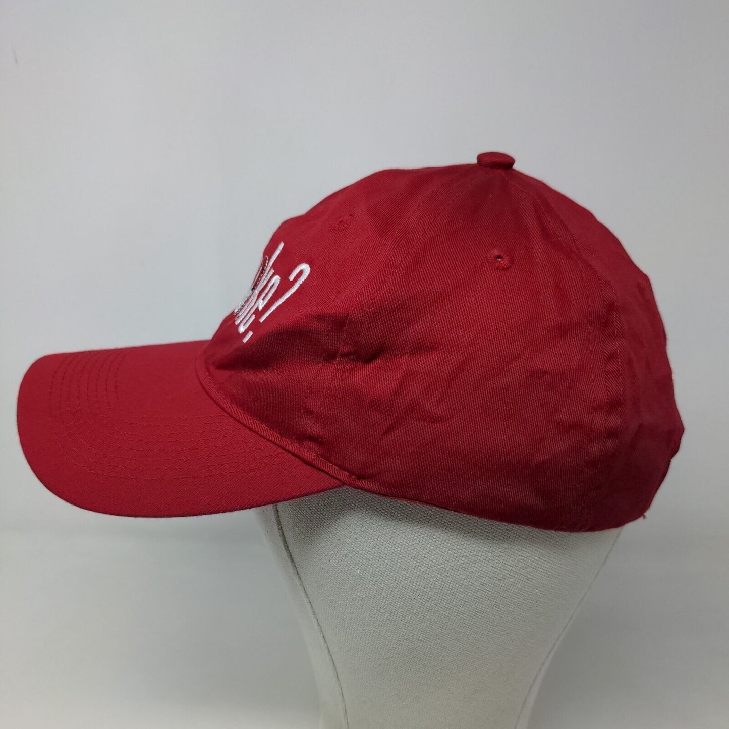 Port & Company Men's Strapback Hat Red Embroidered Got Poke Logo Cotton