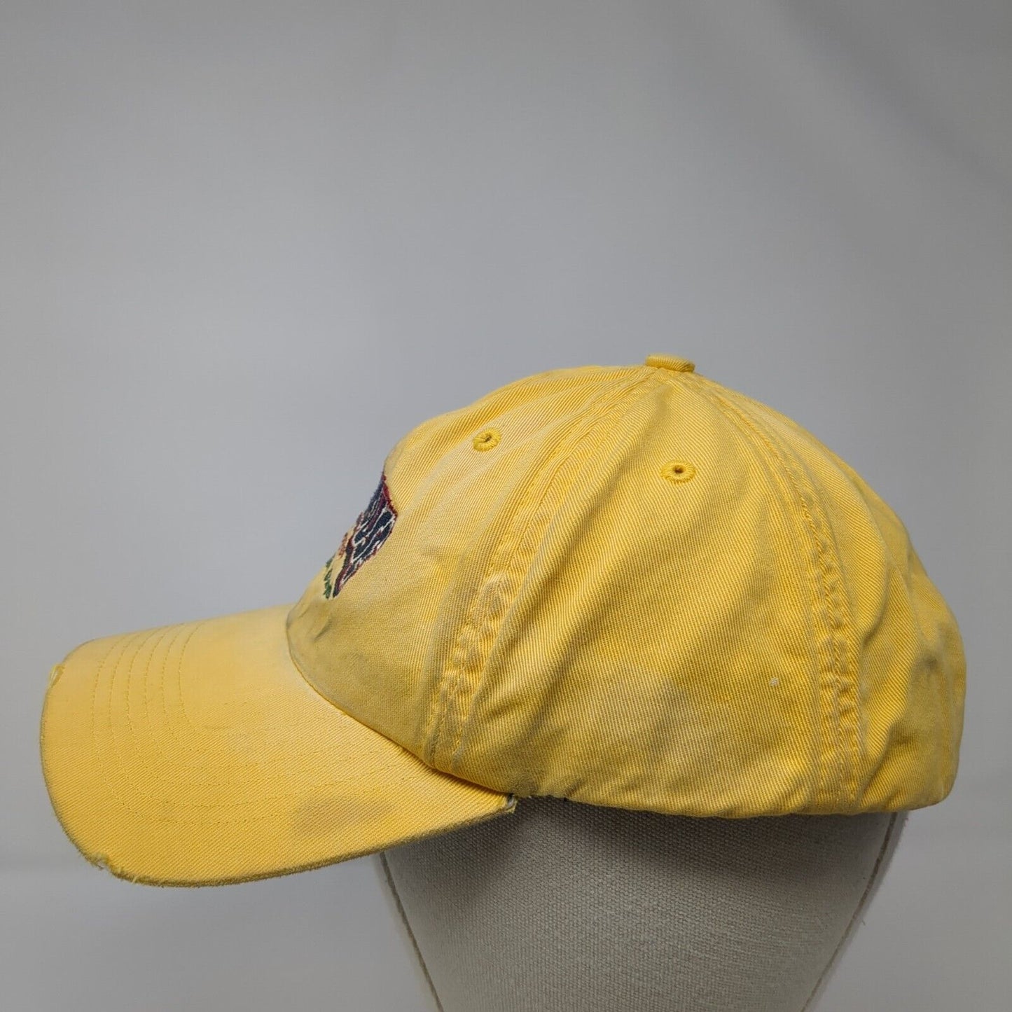 Skinners Rockhouse Coffee Strapback Hat Yellow One Size Distressed Richardson